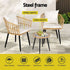 Gardeon 3PC Outdoor Bistro Set Patio Furniture Lounge Setting Table and Chairs Natural | Furniture > Outdoor > Outdoor Sofas & Lounge Sets