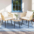 Gardeon 3PC Outdoor Bistro Set Patio Furniture Lounge Setting Table and Chairs Natural | Outdoorium