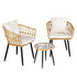 Gardeon 3PC Outdoor Bistro Set Patio Furniture Lounge Setting Table and Chairs Natural | Outdoorium