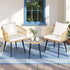 Gardeon 3PC Outdoor Bistro Set Patio Furniture Lounge Setting Table and Chairs Natural | Furniture > Outdoor > Outdoor Sofas & Lounge Sets