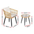 Gardeon 3PC Outdoor Bistro Set Patio Furniture Lounge Setting Table and Chairs Natural | Outdoorium
