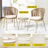 Gardeon 3PC Outdoor Bistro Set Patio Furniture Rope Setting Chairs Table Beige - Outdoorium