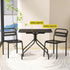 Gardeon 3PC Outdoor Bistro Set Patio Furniture Steel Table and Chairs Black | Outdoorium