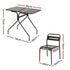 Gardeon 3PC Outdoor Bistro Set Patio Furniture Steel Table and Chairs Black | Outdoorium