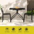 Gardeon 3PC Outdoor Bistro Set Patio Furniture Steel Table and Chairs Black | Outdoorium