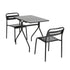Gardeon 3PC Outdoor Bistro Set Patio Furniture Steel Table and Chairs Black | Outdoorium