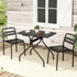 Gardeon 3PC Outdoor Bistro Set Patio Furniture Steel Table and Chairs Black | Outdoorium
