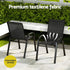 Gardeon 3PC Outdoor Bistro Set Patio Furniture Table and Chairs Stackable Black - Outdoorium