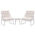 Gardeon 3PC Outdoor Bistro Set Patio Furniture Table and Chairs Steel Dining Chair Khaki | Furniture > Outdoor > Outdoor Dining Sets