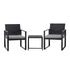 Gardeon 3PC Outdoor Bistro Set Patio Furniture Wicker Dining Chairs Table Cushion Black | Outdoorium