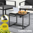 Gardeon 3PC Outdoor Bistro Set Patio Furniture Wicker Dining Chairs Table Cushion Black | Outdoorium