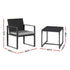 Gardeon 3PC Outdoor Bistro Set Patio Furniture Wicker Dining Chairs Table Cushion Black | Outdoorium