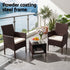 Gardeon 3PC Outdoor Bistro Set Patio Furniture Wicker Setting Chairs Table Cushion Brown - product image 4