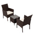 Gardeon 3PC Outdoor Bistro Set Patio Furniture Wicker Setting Chairs Table Cushion Brown - product image 3