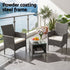Gardeon 3PC Outdoor Bistro Set Patio Furniture Wicker Setting Chairs Table Cushion Grey
