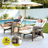 Gardeon 3PC Outdoor Bistro Set Recliner Chairs Table Sun lounge Patio Furniture Wicker Adjustable | Furniture > Outdoor > Outdoor Chairs
