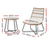 Gardeon 3PC Outdoor Setting Wicker Bistro Set Table Chairs Patio Furniture Brown - Outdoorium