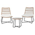 Gardeon 3PC Outdoor Setting Wicker Bistro Set Table Chairs Patio Furniture Brown - Outdoorium