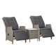 Gardeon 3PC Recliner Chairs Table Sun lounge Outdoor Furniture Wicker Adjustable Grey | Furniture > Outdoor > Outdoor Chairs