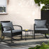 Gardeon 3PC Rocking Chair Table Wicker Outdoor Furniture Patio Bistro Set Black | Outdoorium