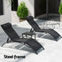 Gardeon 3PC Sun Lounge Outdoor Lounger Steel Table Chairs Patio Furniture Garden - Outdoorium