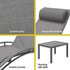 Gardeon 3PC Sun Lounge Outdoor Lounger Steel Table Chairs Patio Furniture Grey - Outdoorium