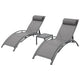 Gardeon 3PC Sun Lounge Outdoor Lounger Steel Table Chairs Patio Furniture Grey | Outdoorium