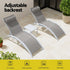 Gardeon 3PC Sun Lounge Outdoor Lounger Table Chairs Steel Patio Furniture Garden | Outdoorium