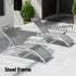 Gardeon 3PC Sun Lounge Outdoor Lounger Table Chairs Steel Patio Furniture Garden | Outdoorium