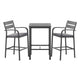 Gardeon 3Pcs Outdoor Bar Set Stools Dining Chairs Table Patio Aluminium Bistro Set Black | Outdoorium
