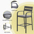 Gardeon 3Pcs Outdoor Bar Set Stools Dining Chairs Table Patio Aluminium Bistro Set Black | Outdoorium