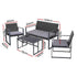 Gardeon 4 PCS Outdoor Sofa Set Rattan Furniture with Storage Cover Chairs Black | Outdoorium