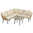 Gardeon 4-Piece Modular Outdoor Sofa Set with Cushions 5 Seater Rattan Furniture | Furniture > Outdoor > Outdoor Sofas & Lounge Sets