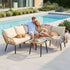 Gardeon 4-Piece Modular Outdoor Sofa Set with Cushions 5 Seater Rattan Furniture | Furniture > Outdoor > Outdoor Sofas & Lounge Sets