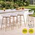 Gardeon 4-Piece Outdoor Bar Stools Plastic Metal Dining Chair Balcony White | Furniture > Bar Stools & Chairs > Table & Bar Stools