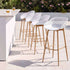Gardeon 4-Piece Outdoor Bar Stools Plastic Metal Dining Chair Balcony White | Furniture > Bar Stools & Chairs > Table & Bar Stools