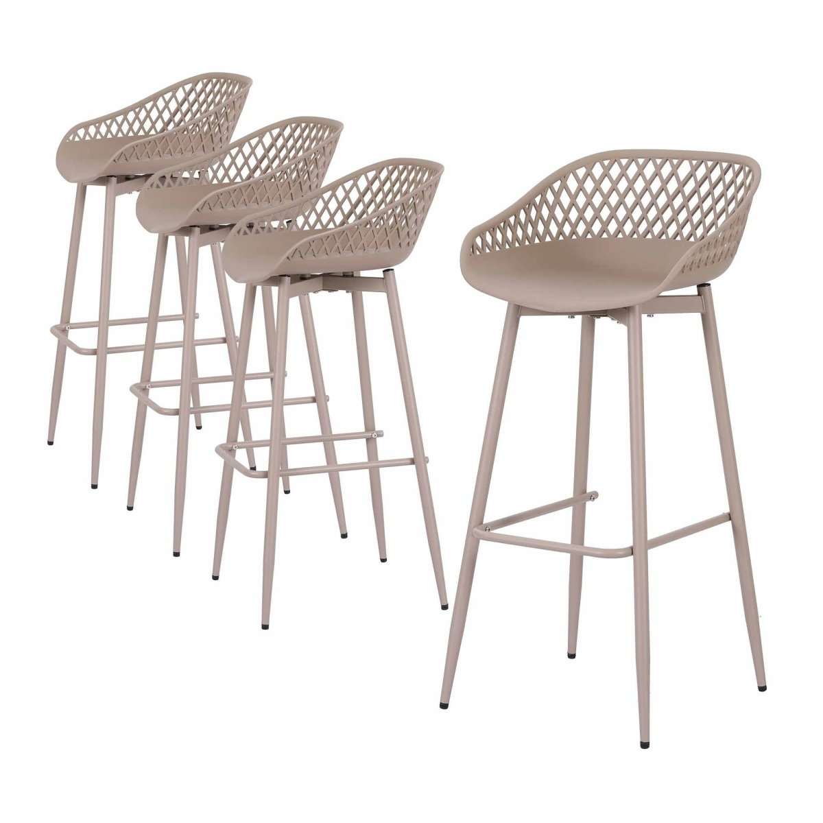 Gardeon 4-Piece Outdoor Bar Stools Plastic Metal Dining Chair Furniture Coffee | Furniture > Bar Stools & Chairs > Table & Bar Stools