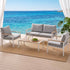 Gardeon 4-Piece Outdoor Sofa Set Aluminium Frame Table & Chairs White