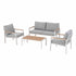 Gardeon 4-Piece Outdoor Sofa Set Aluminium Frame Table & Chairs White