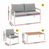 Gardeon 4-Piece Outdoor Sofa Set Aluminium Frame Table & Chairs White