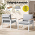Gardeon 4-Piece Outdoor Sofa Set Aluminium Frame Table & Chairs White
