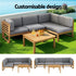Gardeon 4 - Piece Outdoor Sofa Set Wooden Couch Lounge Setting 5PCS | Outdoorium