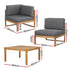Gardeon 4 - Piece Outdoor Sofa Set Wooden Couch Lounge Setting 5PCS | Outdoorium