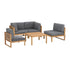Gardeon 4 - Piece Outdoor Sofa Set Wooden Couch Lounge Setting 5PCS | Outdoorium