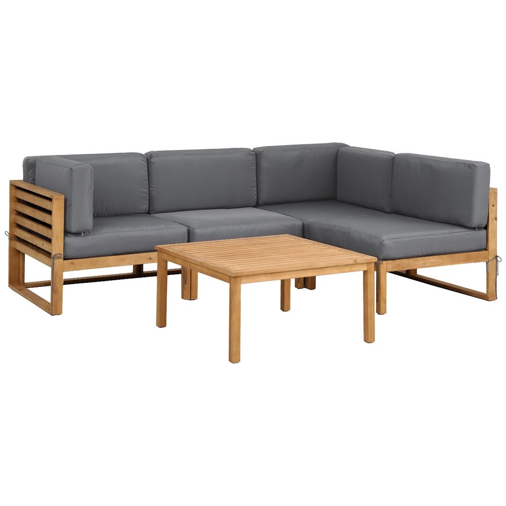 Gardeon 4 - Piece Outdoor Sofa Set Wooden Couch Lounge Setting 5PCS | Outdoorium