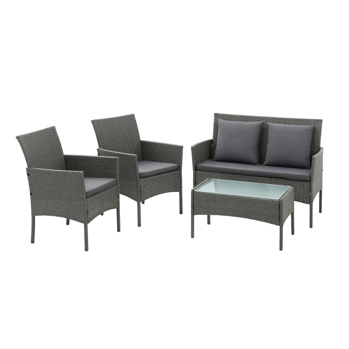 Gardeon 4-Piece Rattan Outdoor Sofa Set – Grey – view 3