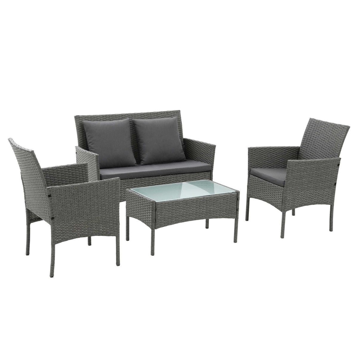 Gardeon 4-Piece Rattan Outdoor Sofa Set – Grey – view 8