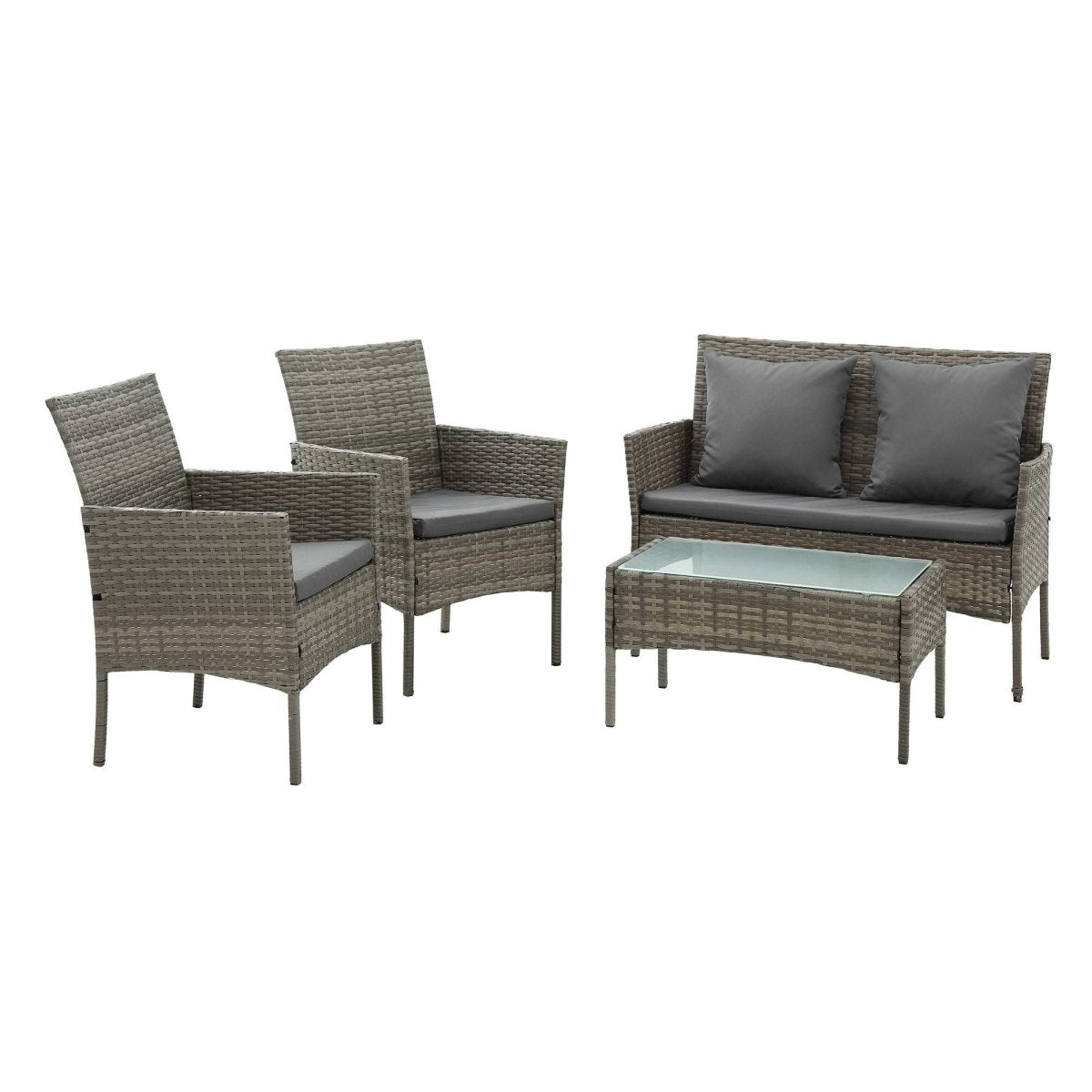 Gardeon 4-Piece Rattan Outdoor Sofa Set – Mixed Grey – view 3
