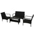 Gardeon 4-piece wicker outdoor sofa set in black and grey – product image 4