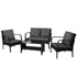 Gardeon 4-piece wicker outdoor sofa set in black and grey – product image 2